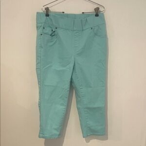 Jessica London Aqua Crop Pants Sz 14W